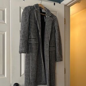 Stylish Black and White checked Women's Coat